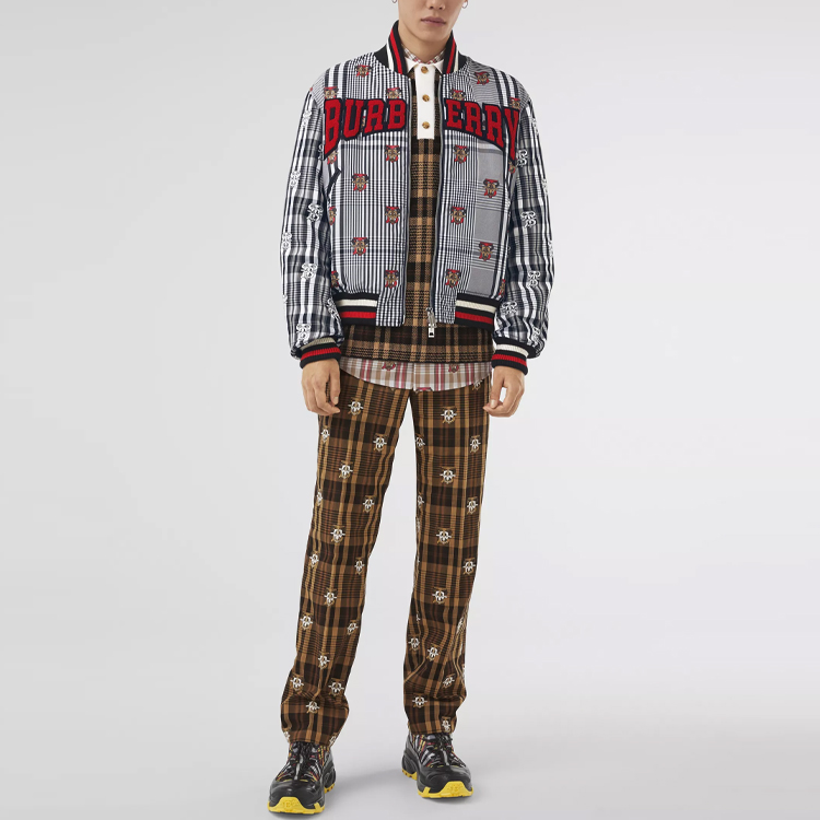 Burberry Black Logo Checkered Casual Long Sleeve Jacket 80378271 圖 3