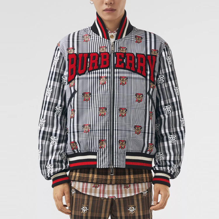 Burberry Black Logo Checkered Casual Long Sleeve Jacket 80378271 圖 4