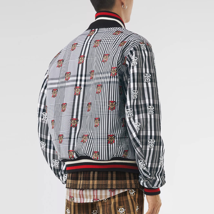 Burberry Black Logo Checkered Casual Long Sleeve Jacket 80378271 圖 5