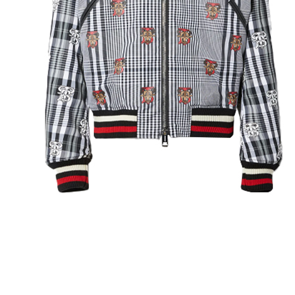 Burberry Black Logo Checkered Casual Long Sleeve Jacket 80378271 圖 7