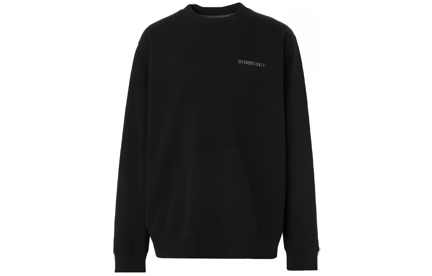 Burberry Black Logo Crewneck Sweatshirt for Men - Oversized Casual Design 80482701