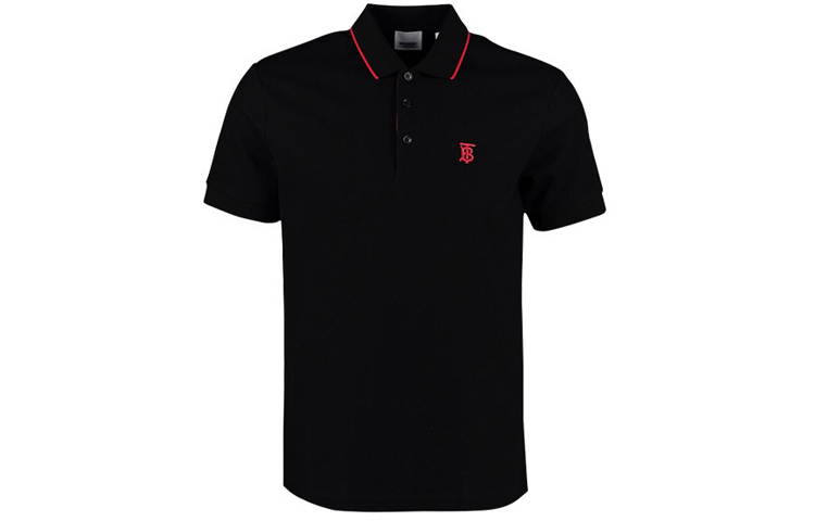 Order Burberry 男款黑色 Logo 刺繡 Polo 衫 80170031