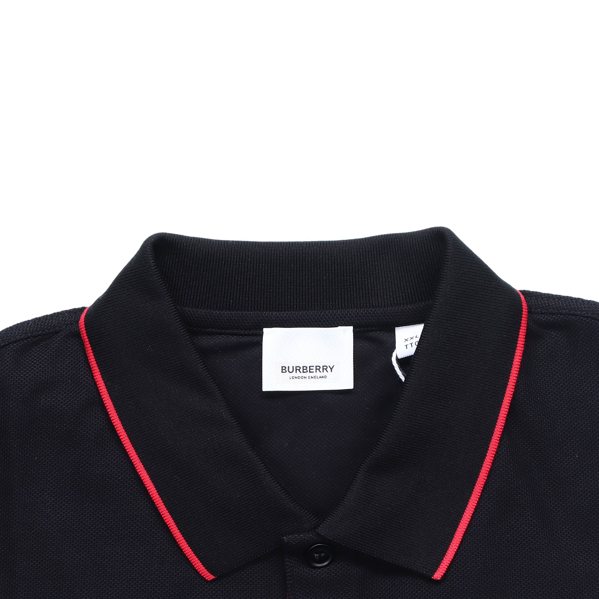 Sizing Burberry 男款黑色 Logo 刺繡 Polo 衫 80170031