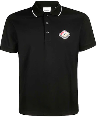 버버리 블랙 로고 자수 폴로 셔츠 스트라이프 트림 80218331 Buy 버버리 블랙 로고 자수 폴로 셔츠 스트라이프 트림 80218331