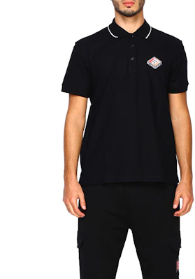 버버리 블랙 로고 자수 폴로 셔츠 스트라이프 트림 80218331 Shop 버버리 블랙 로고 자수 폴로 셔츠 스트라이프 트림 80218331