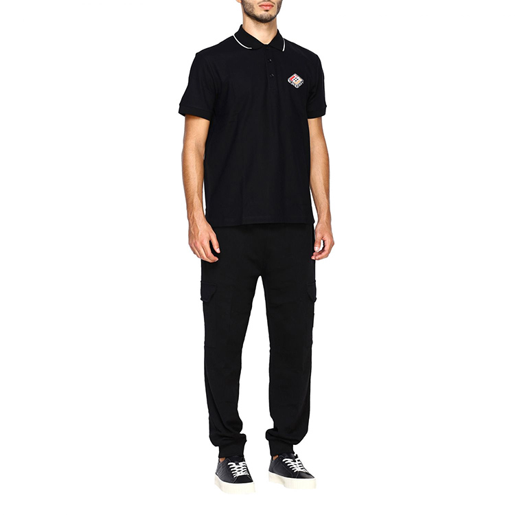 Details for 버버리 블랙 로고 자수 폴로 셔츠 스트라이프 트림 80218331