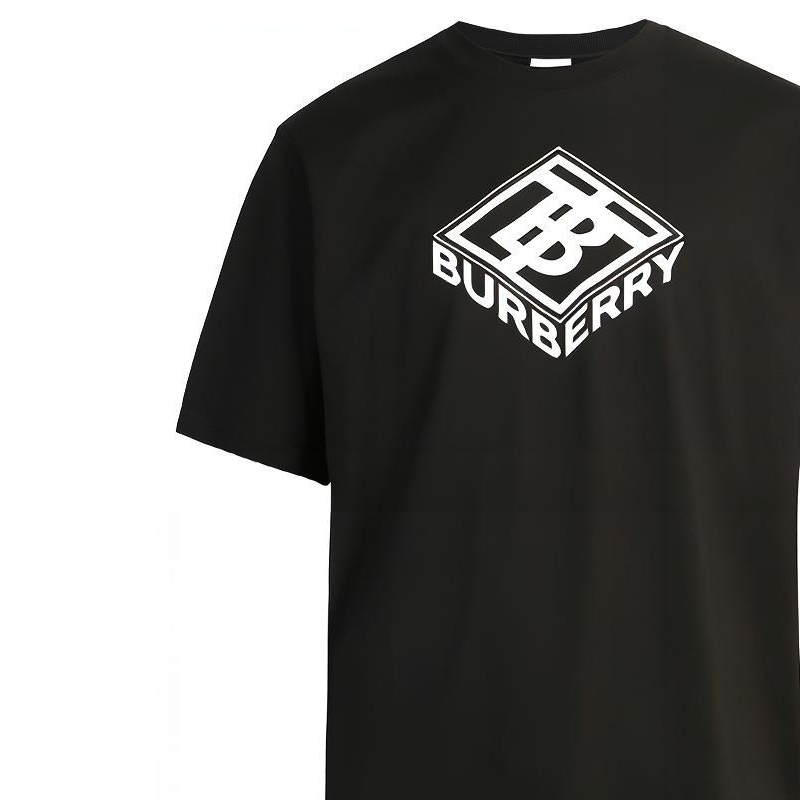 Sizing Burberry Baju-T Logo Grafik Hitam Kapas 80218311