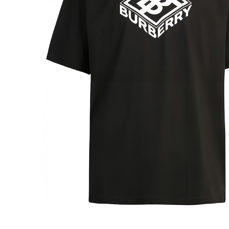 Cheap Burberry Baju-T Logo Grafik Hitam Kapas 80218311