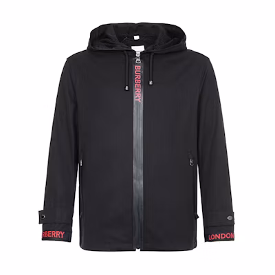 Burberry Black Logo Hooded Zip-Up Jacket 80133031
