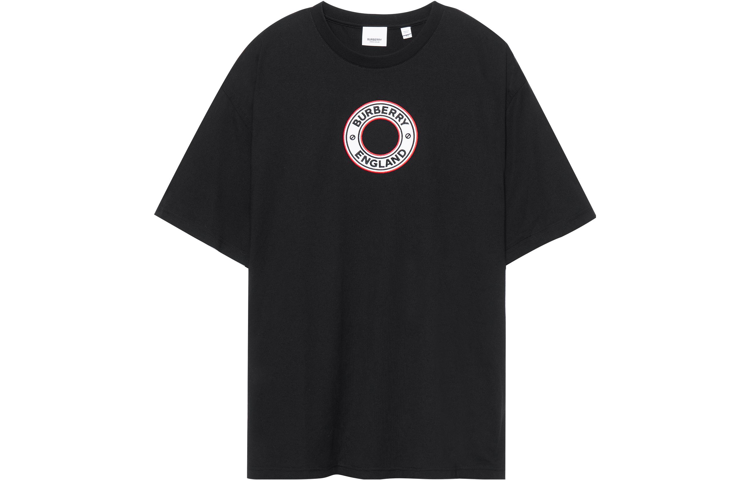 Burberry Black Logo Intarsia Loose-Fit Short Sleeve T-Shirt 80370471