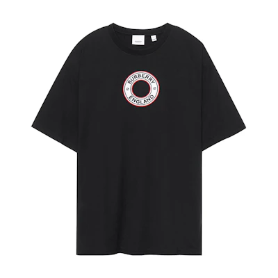 Burberry Black Logo Intarsia Loose-Fit Short Sleeve T-Shirt 80370471
