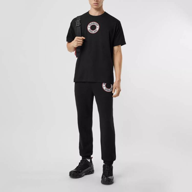 Burberry Black Logo Intarsia Loose-Fit Short Sleeve T-Shirt 80370471 圖 4