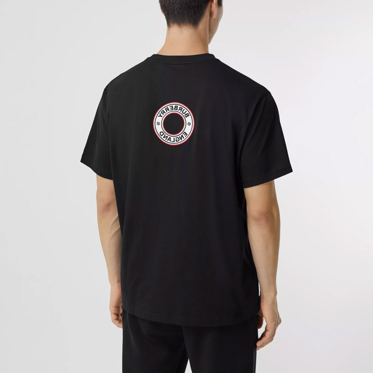 Burberry Black Logo Intarsia Loose-Fit Short Sleeve T-Shirt 80370471 圖 5