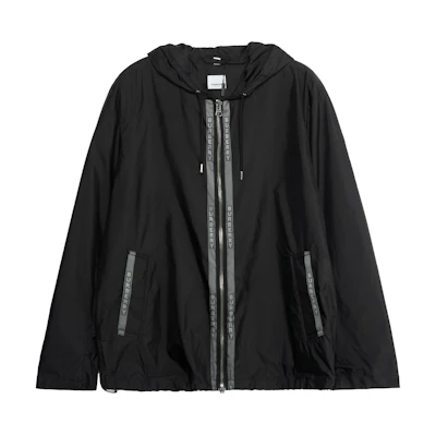 Burberry Black Logo Jacquard Hooded Zip-Up Jacket 80335811