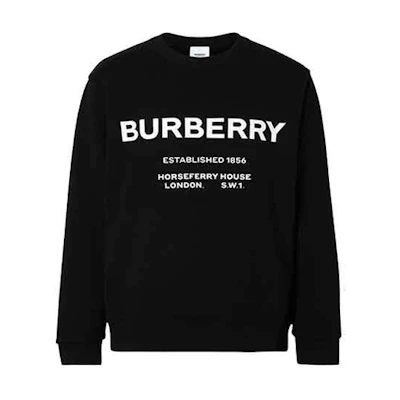 Burberry Black Logo Print Crew Neck Long Sleeve Sweatshirt 80172281