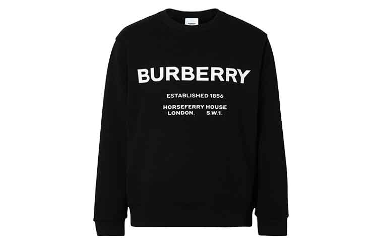 Order Burberry Black Logo Print Crew Neck Long Sleeve Sweatshirt 80172281