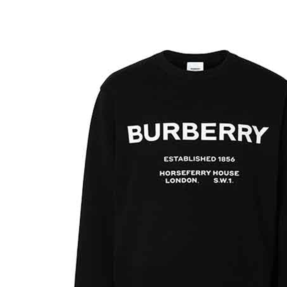 Sizing Burberry Black Logo Print Crew Neck Long Sleeve Sweatshirt 80172281