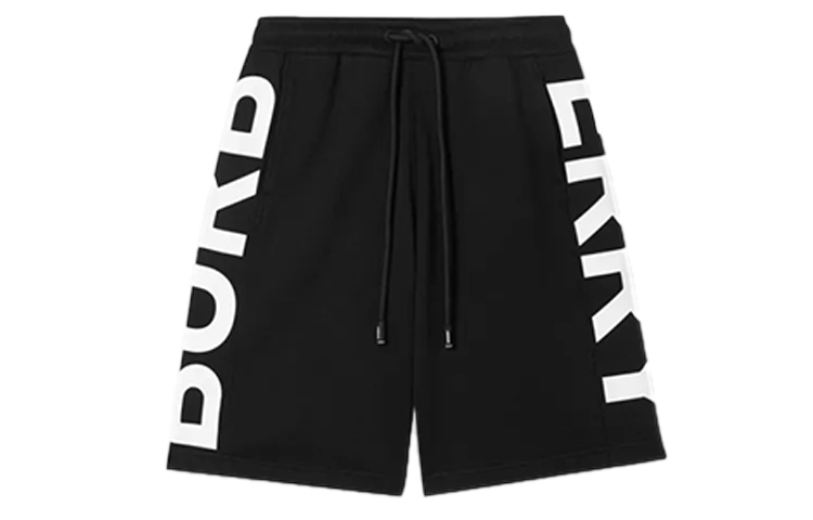 Burberry Black Logo Print Drawstring Casual Shorts 80341601