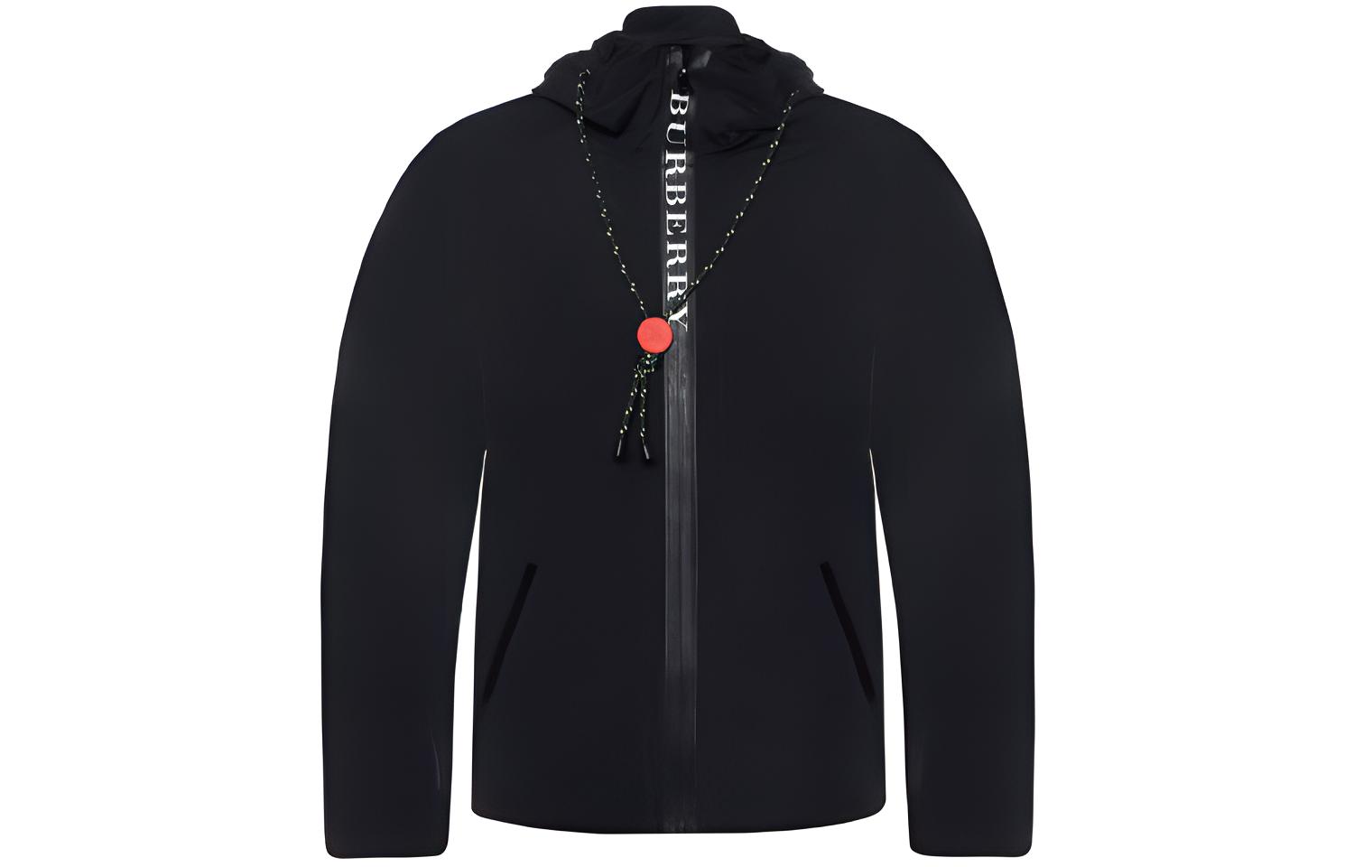 Burberry Black Logo Print Hooded Jacket 80044701