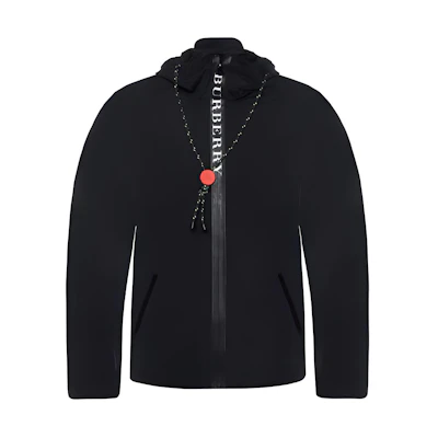 Burberry Black Logo Print Hooded Jacket 80044701