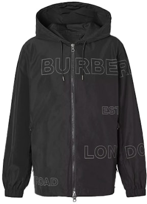 博柏利黑色Logo印花连帽拉链夹克 80368551 Order 博柏利黑色Logo印花连帽拉链夹克 80368551