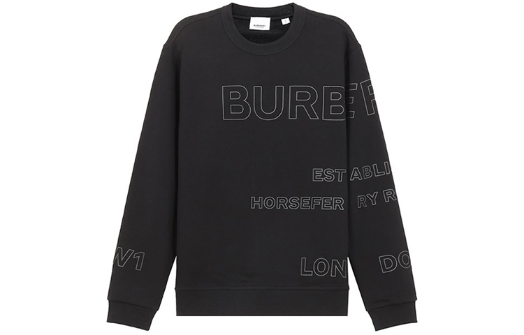 Burberry Black Logo Print Pullover Sweatshirt 80375531