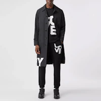 Lookbook 巴寶莉黑色logo印花直筒休閒長褲秋季款 80375901