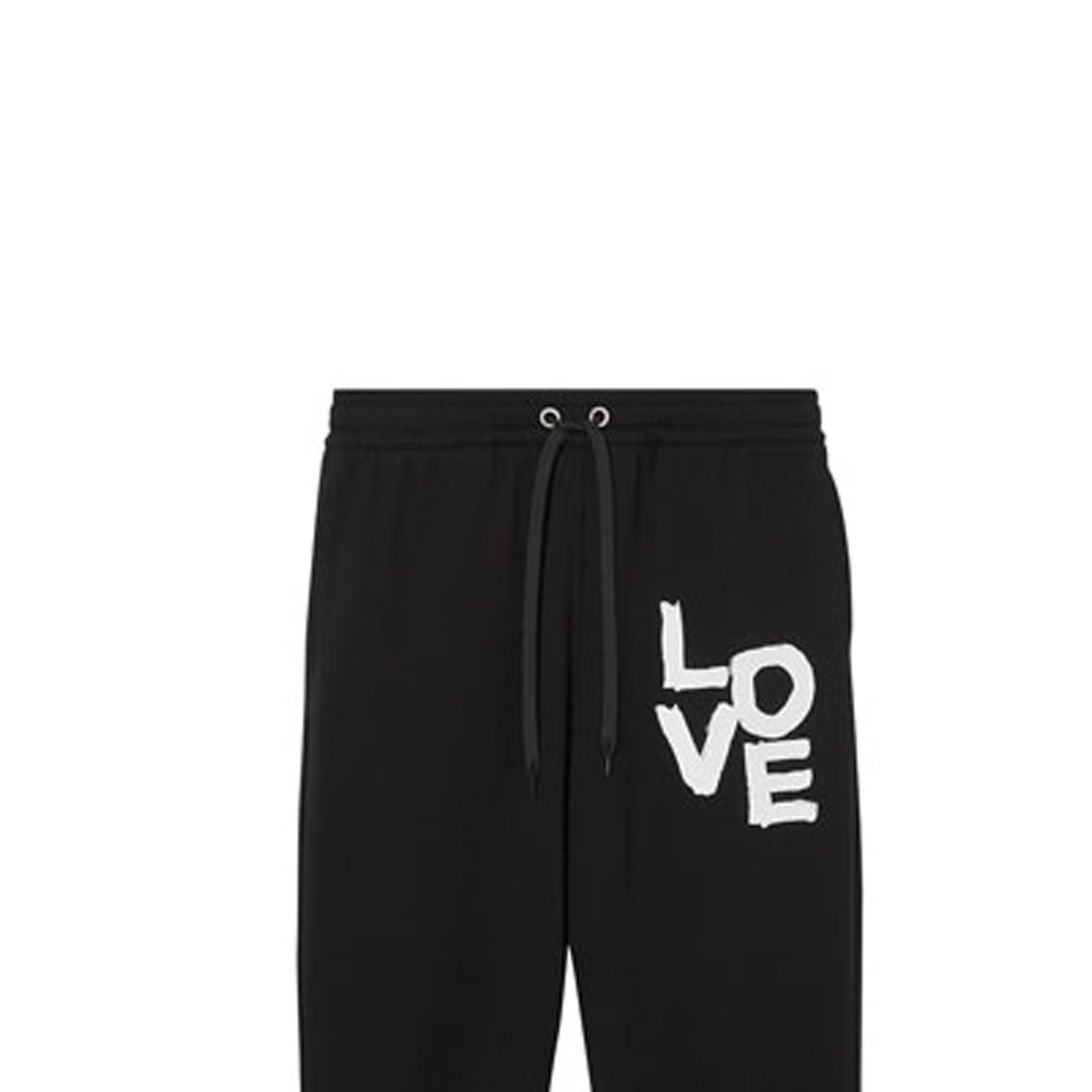 Details for Burberry Black Logo Print Straight-Fit Casual Pants Autumn 80375901