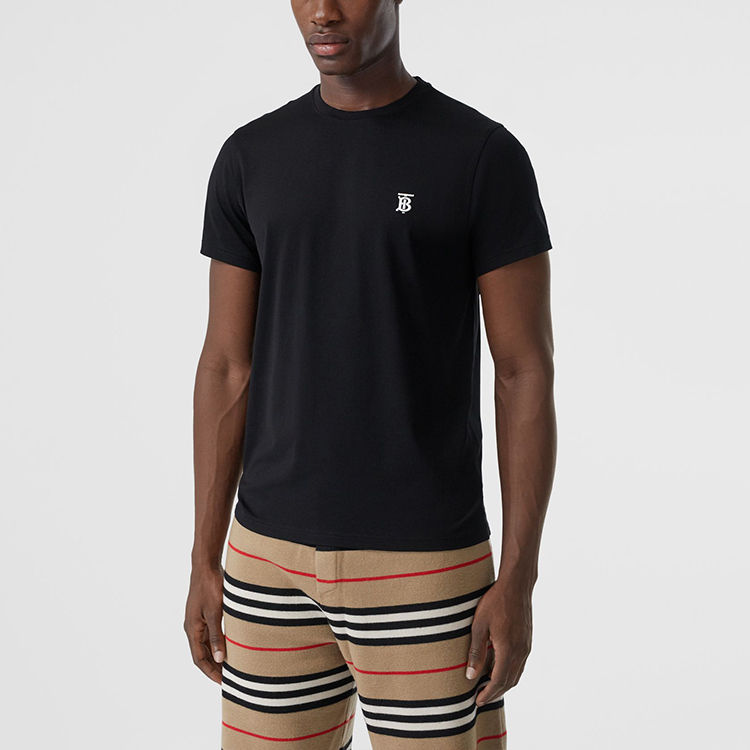 Burberry Black Logo T-Shirt TB Basic Summer Edition 80140201 圖 4