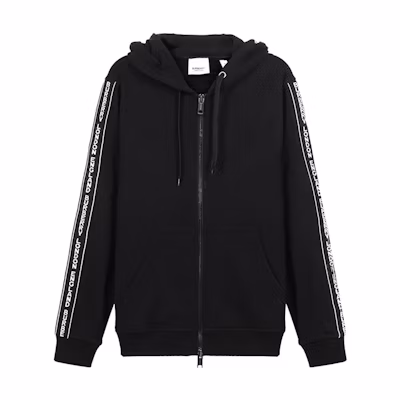 Burberry Black Logo Trim Loose Fit Hoodie Jacket 80295271