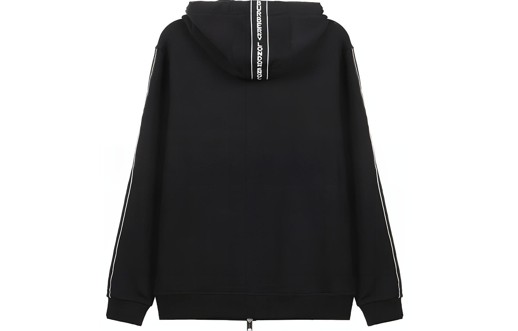 Lookbook Burberry 黑色標誌飾邊寬鬆版連帽外套 80295271