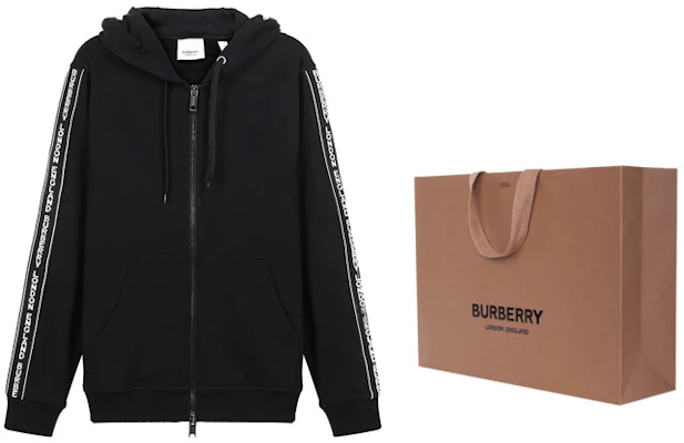 Burberry 黑色標誌飾邊寬鬆版連帽外套 80295271 Cheap Burberry 黑色標誌飾邊寬鬆版連帽外套 80295271