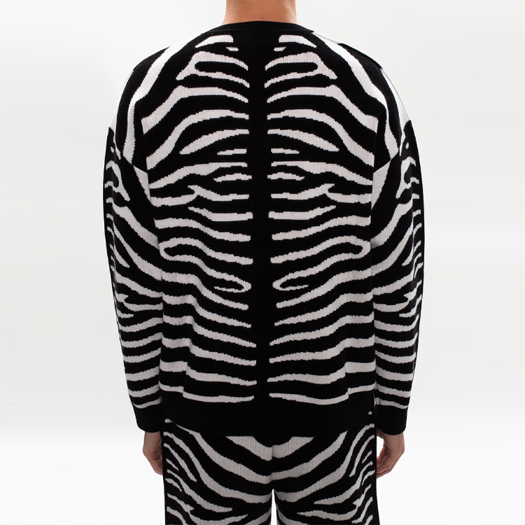 Purchase Burberry Black Logo Zebra Knit Wool Pullover Sweater. 80294101