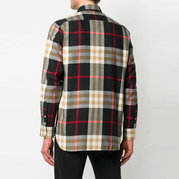 Burberry Black Long Sleeve Check Cotton Shirt 80048801 圖 5