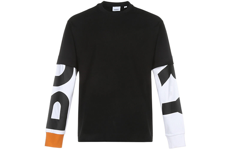 Burberry Black Long Sleeve Logo Print Layered T-Shirt 80291391