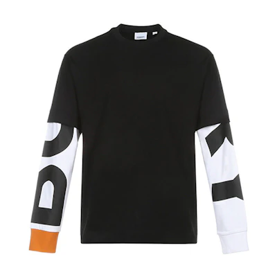 Burberry Black Long Sleeve Logo Print Layered T-Shirt 80291391