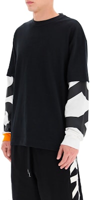 Burberry 黑色長袖標誌印花層次設計T恤 80291391 Details for Burberry 黑色長袖標誌印花層次設計T恤 80291391