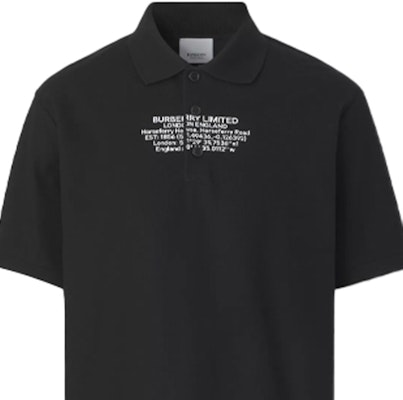 Burberry Black Loose-Fit Polo Shirt with Letter Pattern Design. 80427501 1