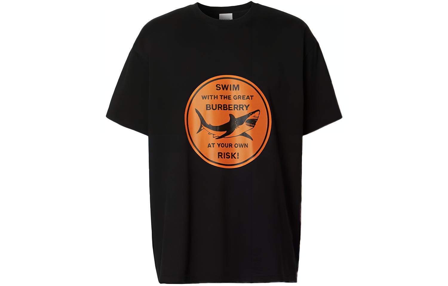 Burberry Black Loose-Fit Shark Print Cotton T-Shirt. 80406771 圖 2