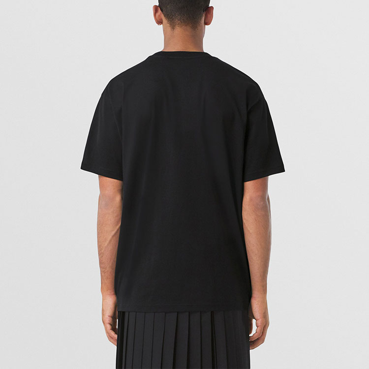 Burberry Black Loose-Fit T-Shirt with Logo and Spherical Print Design. 80482891 圖 6