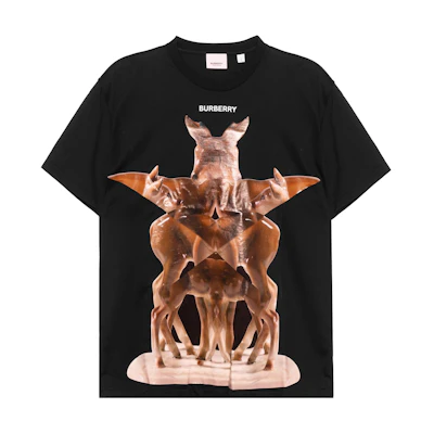 Burberry Black Loose Animal Print Crewneck T-shirt 80370561