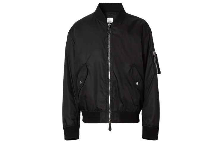 Burberry Black Mermaid Appliqué Nylon Bomber Jacket. 80406691