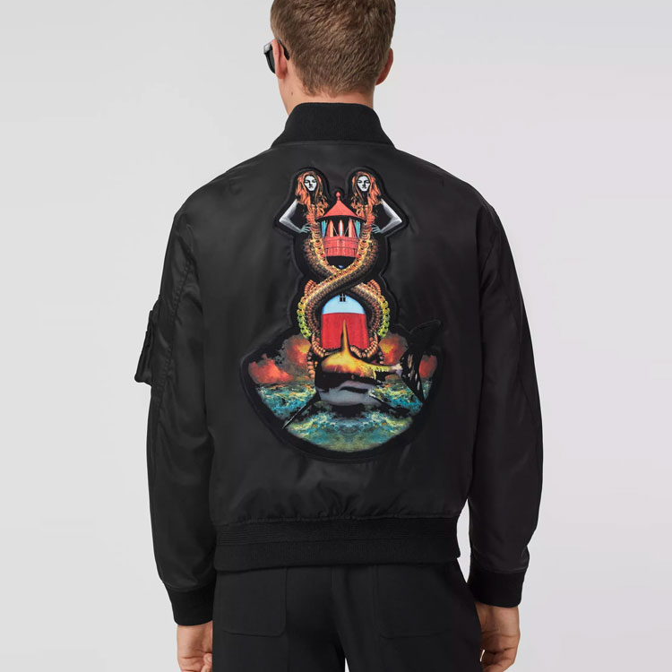 Burberry Black Mermaid Appliqué Nylon Bomber Jacket. 80406691 圖 6
