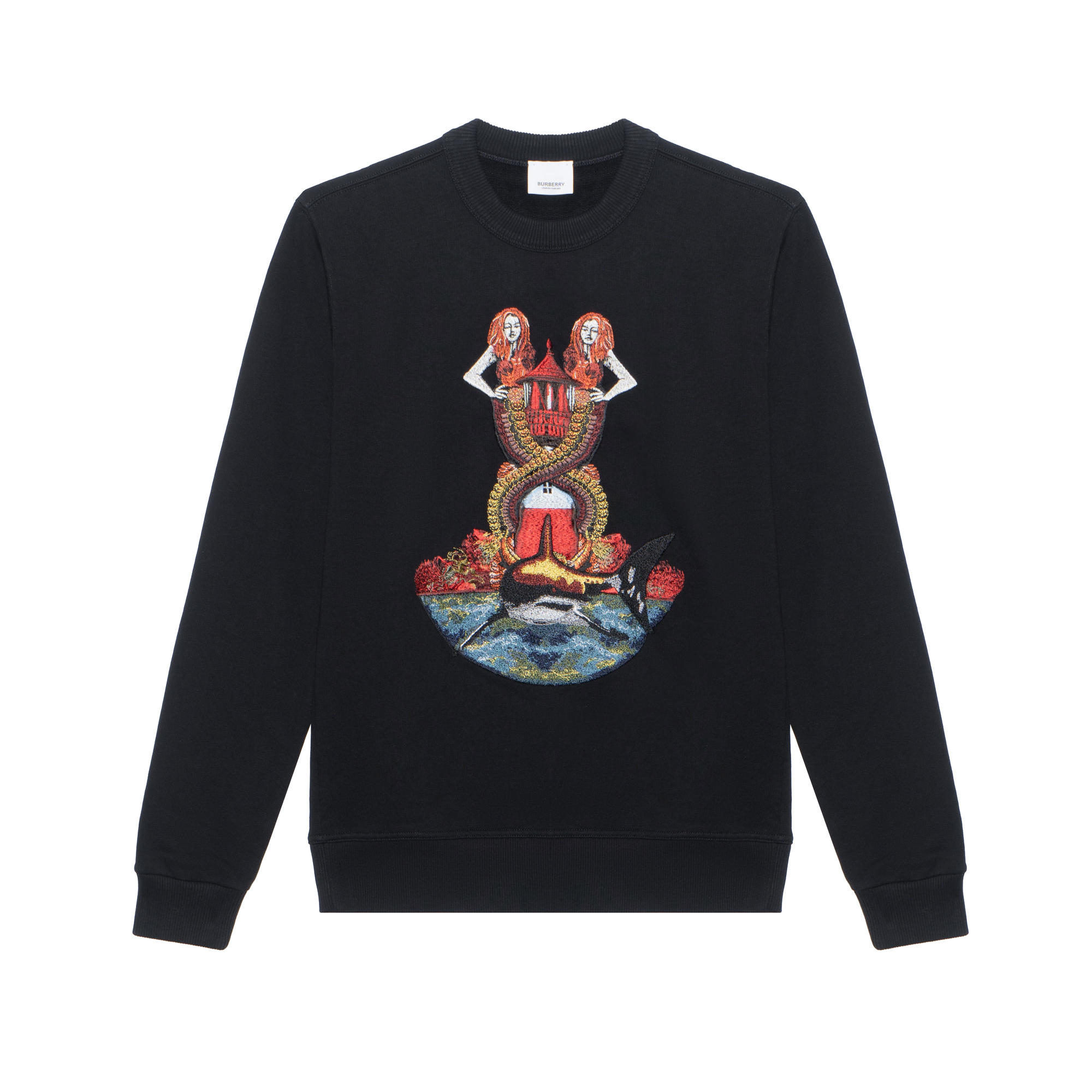 Burberry Black Mermaid Print Cotton Sweatshirt 80406981