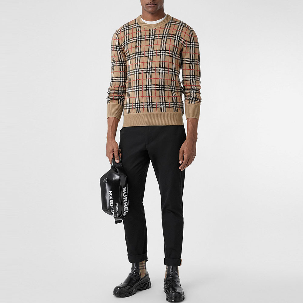 Purchase Burberry Seluar Hitam Mid-Rise Straight Fit Mewah Kasual - Musim Luruh 80180981