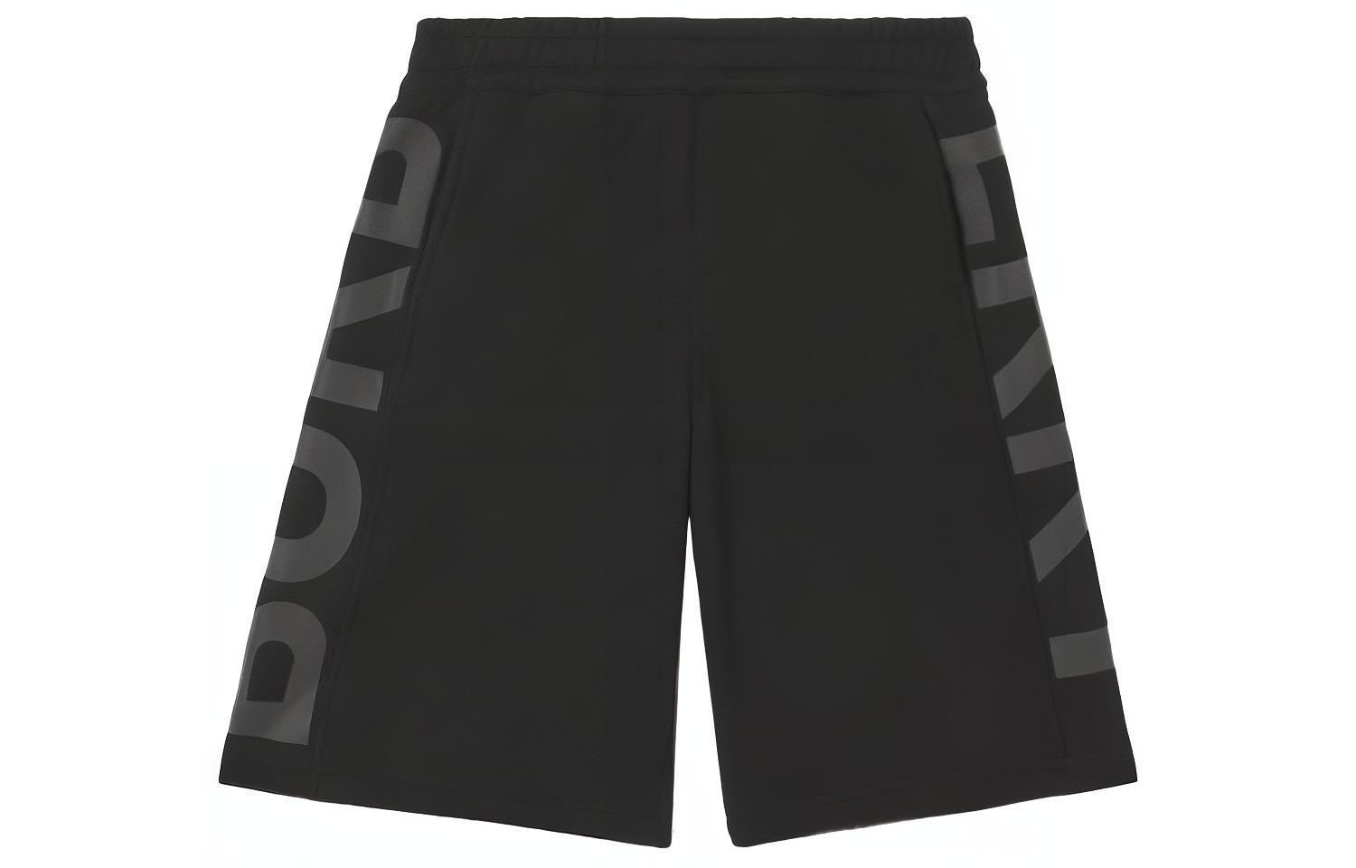 Burberry Black Mid-Waist Shorts with Logo Print. 80456881