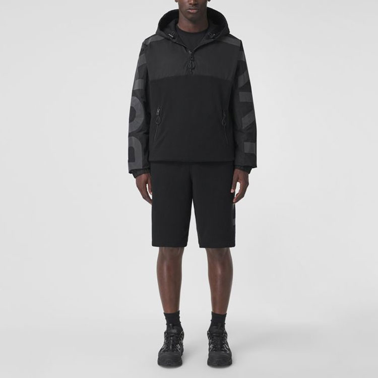 Shop 博柏利黑色中腰短裤带标志印花. 80456881