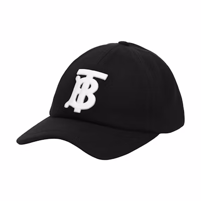 Burberry Black Monogram Adjustable Cotton Baseball Cap - Unisex Couple Design 80381411