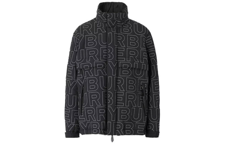 Burberry Black Monogram Print Hoodie Zip Casual Jacket 80477921