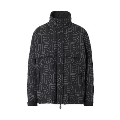 Burberry Black Monogram Print Hoodie Zip Casual Jacket 80477921